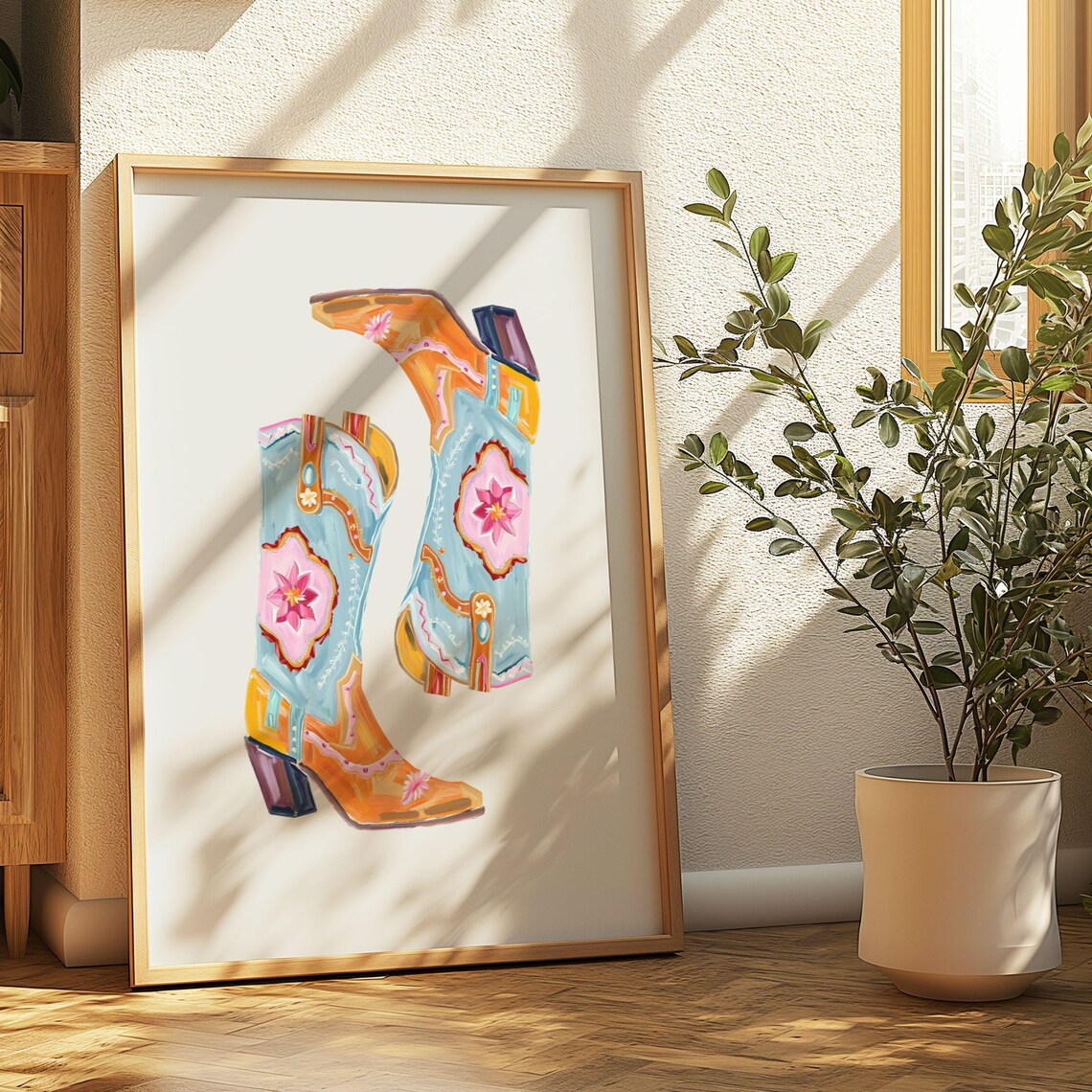 Cowgirl Boots Poster, Western Coquette Aesthetic