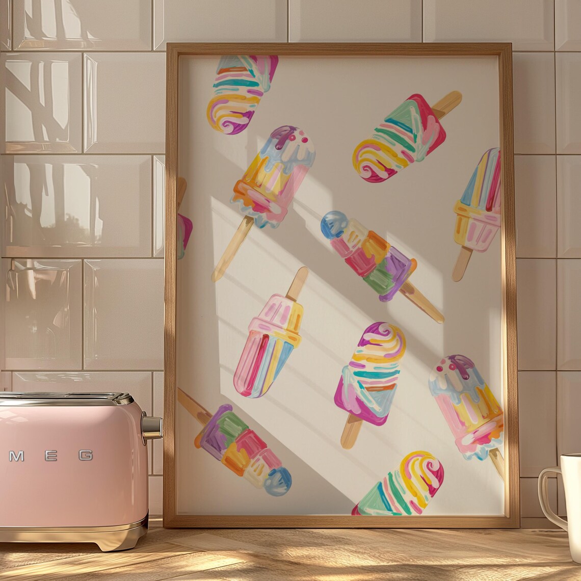 Ice Cream Dessert Art Print, Summer Kitchen Art