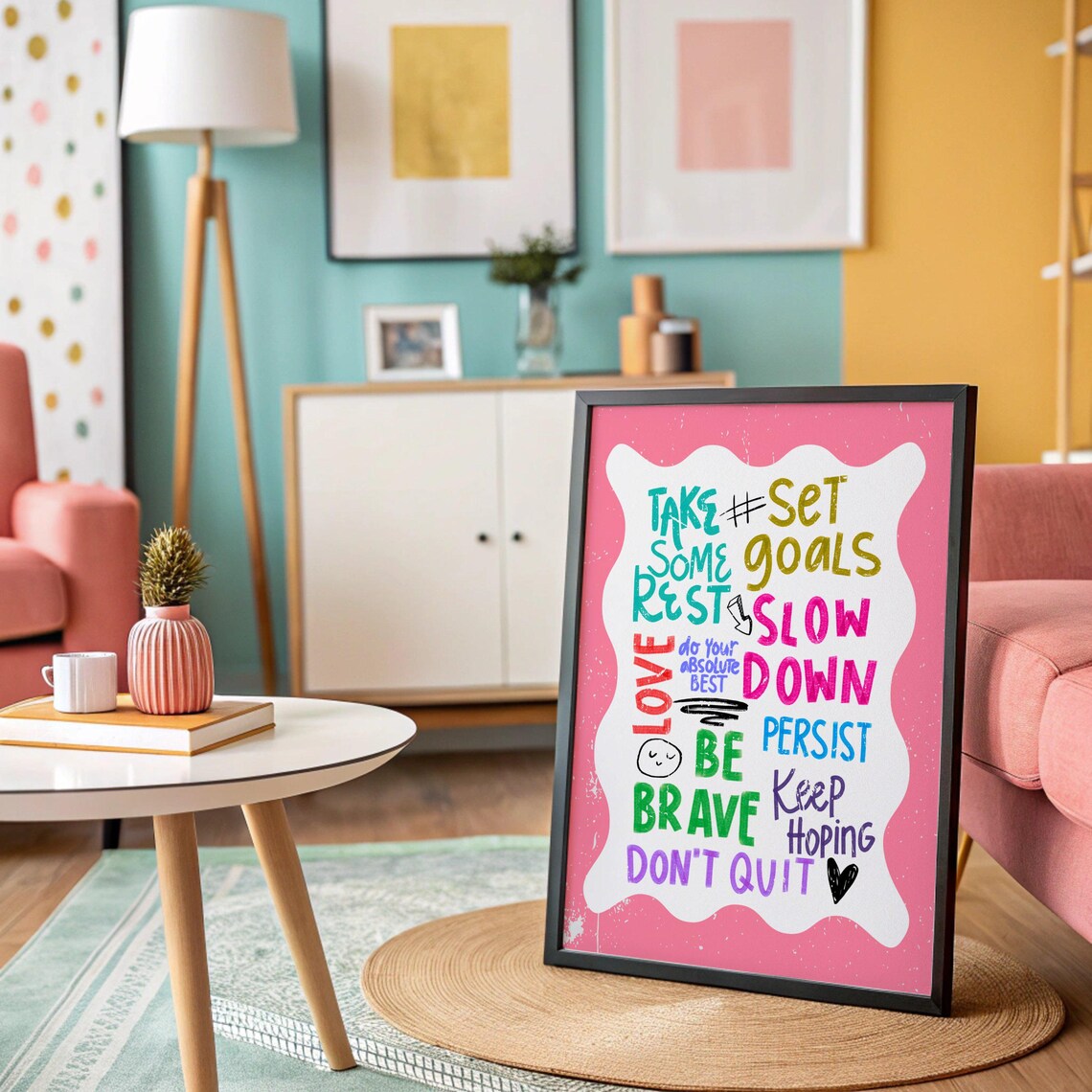 Positive Affirmations Print, Mental Health Selflove