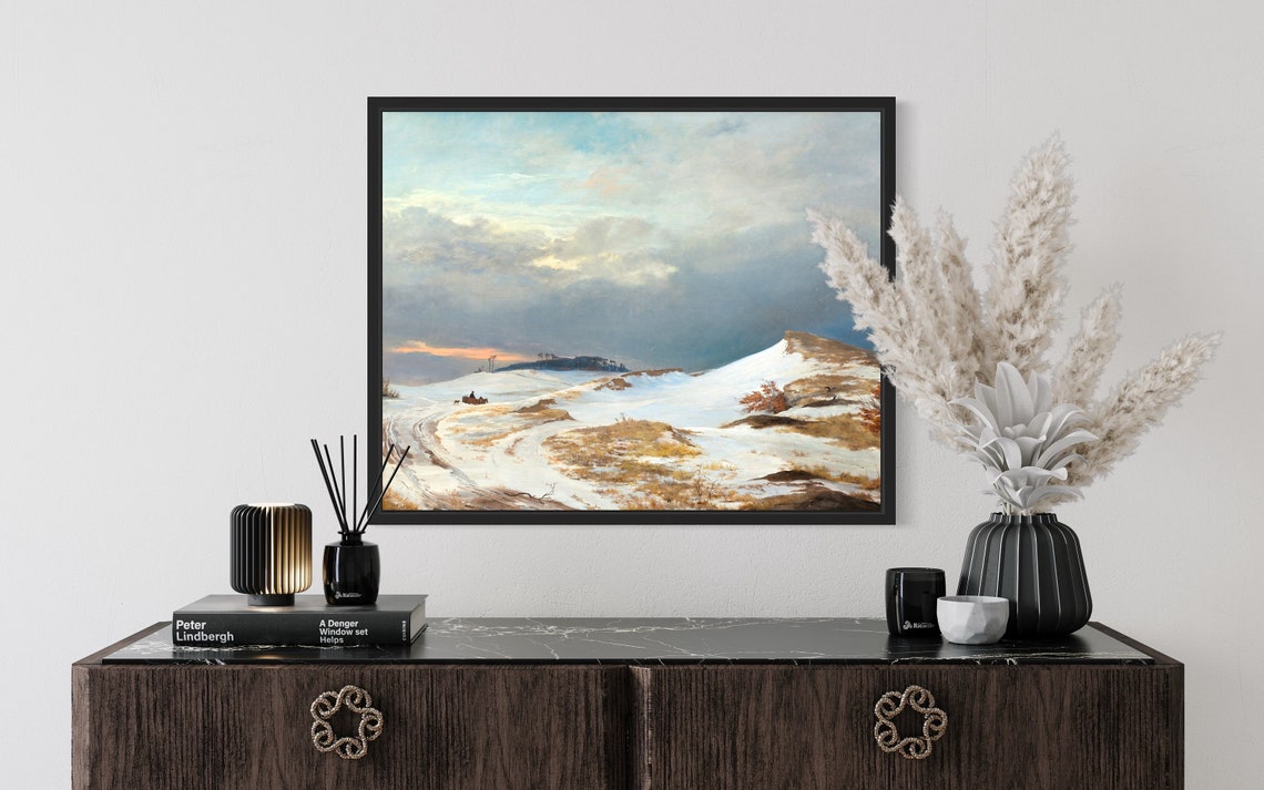 Arctic Dog Sled in Snowy Expanse Vintage Winter Scene Poster - Image 2