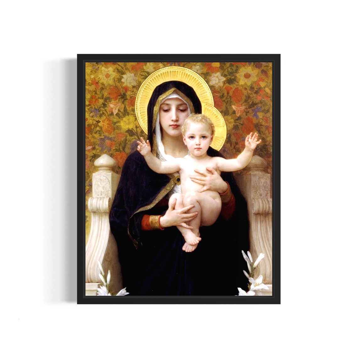 The Virgin of the Lilies Bouguereau Madonna Religious Art Poster