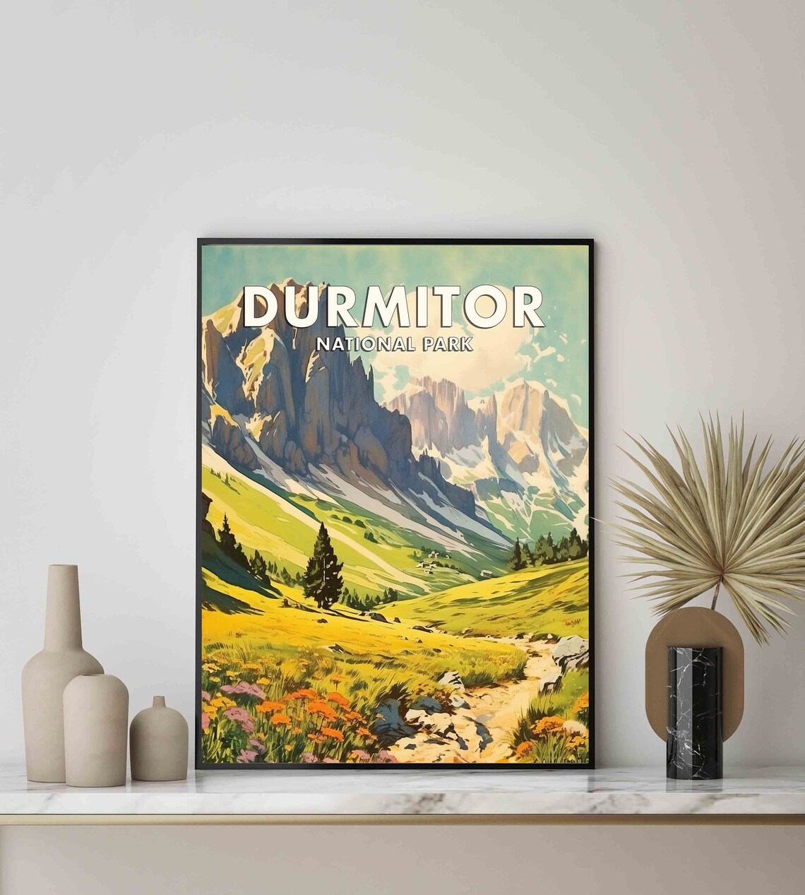 Durmitor National Park Montenegro Alpine Meadow Travel Poster - Image 2