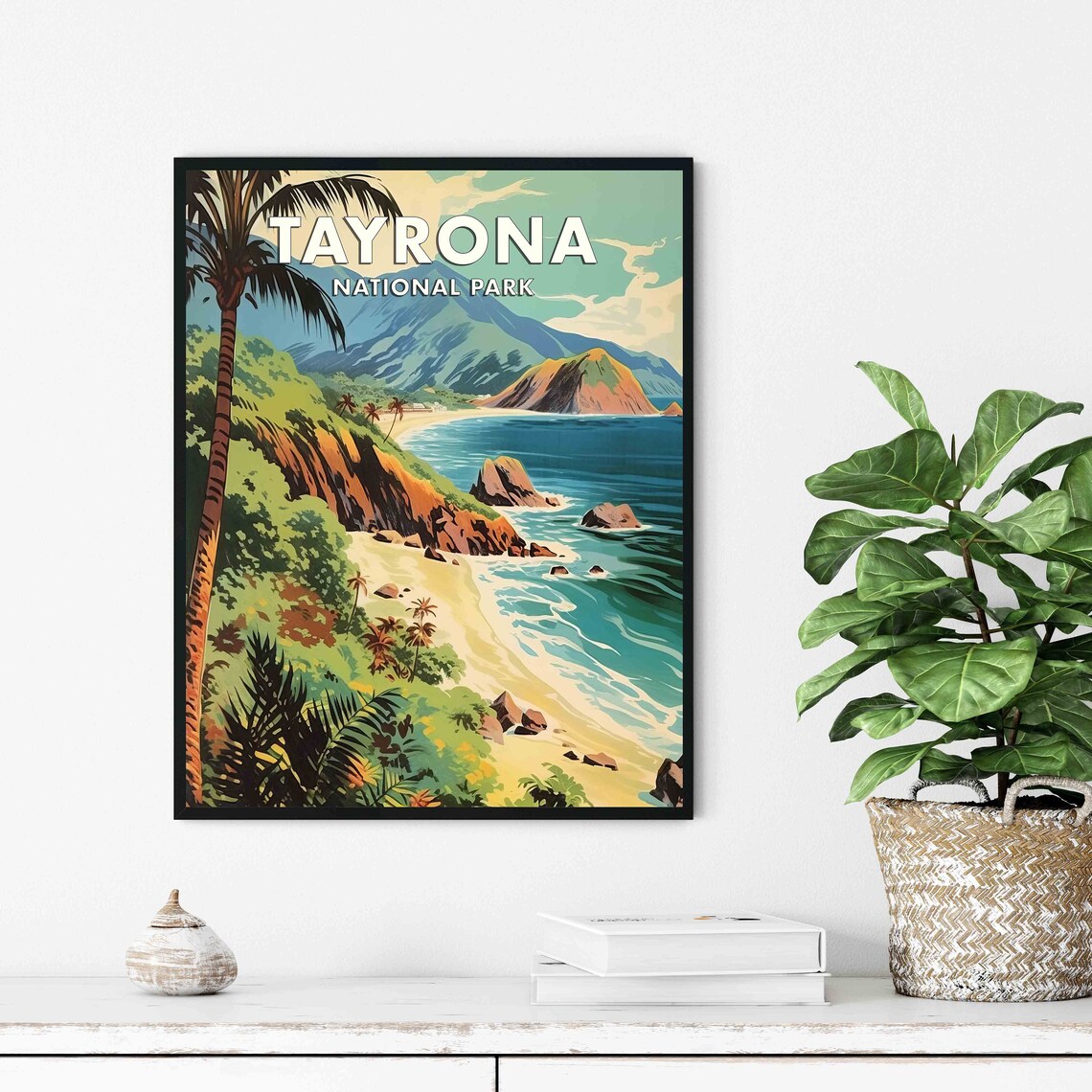 Tayrona National Park Tropical Palm Beach Cove Travel Poster - Image 3