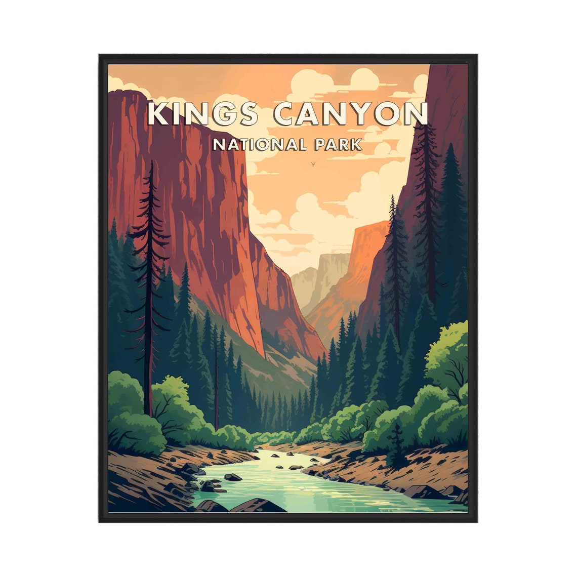Kings Canyon National Park Red Cliffs Sparkling River Gorge Poster