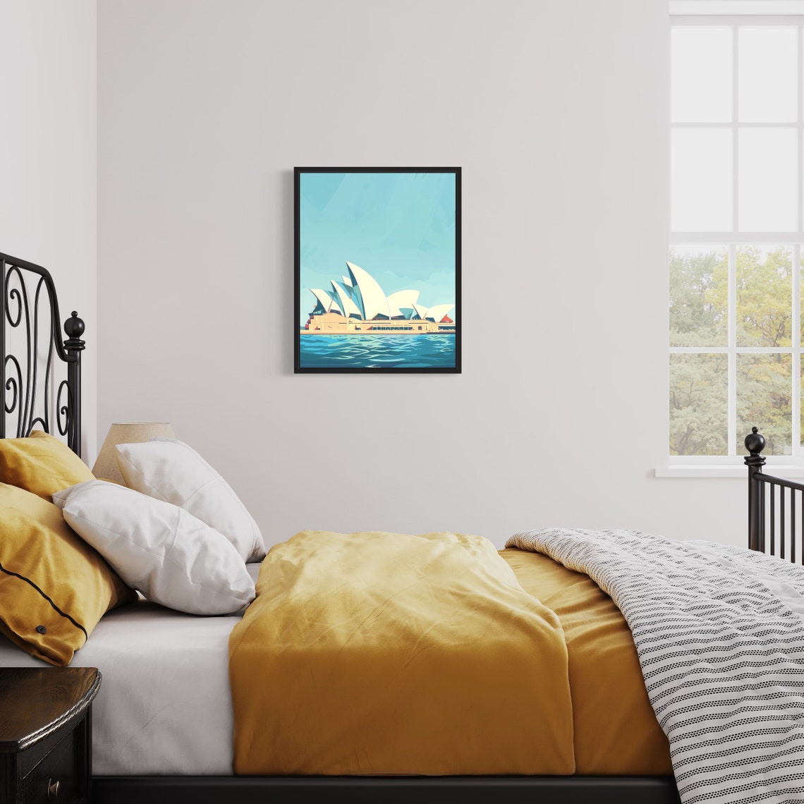Sydney Opera House Minimalist Poster With Iconic Sails Over The Harbor - Image 3
