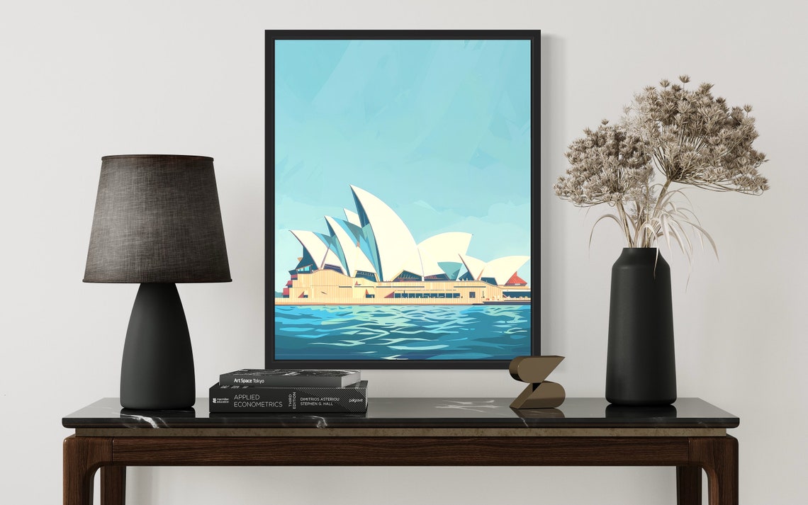 Sydney Opera House Minimalist Poster With Iconic Sails Over The Harbor - Image 2