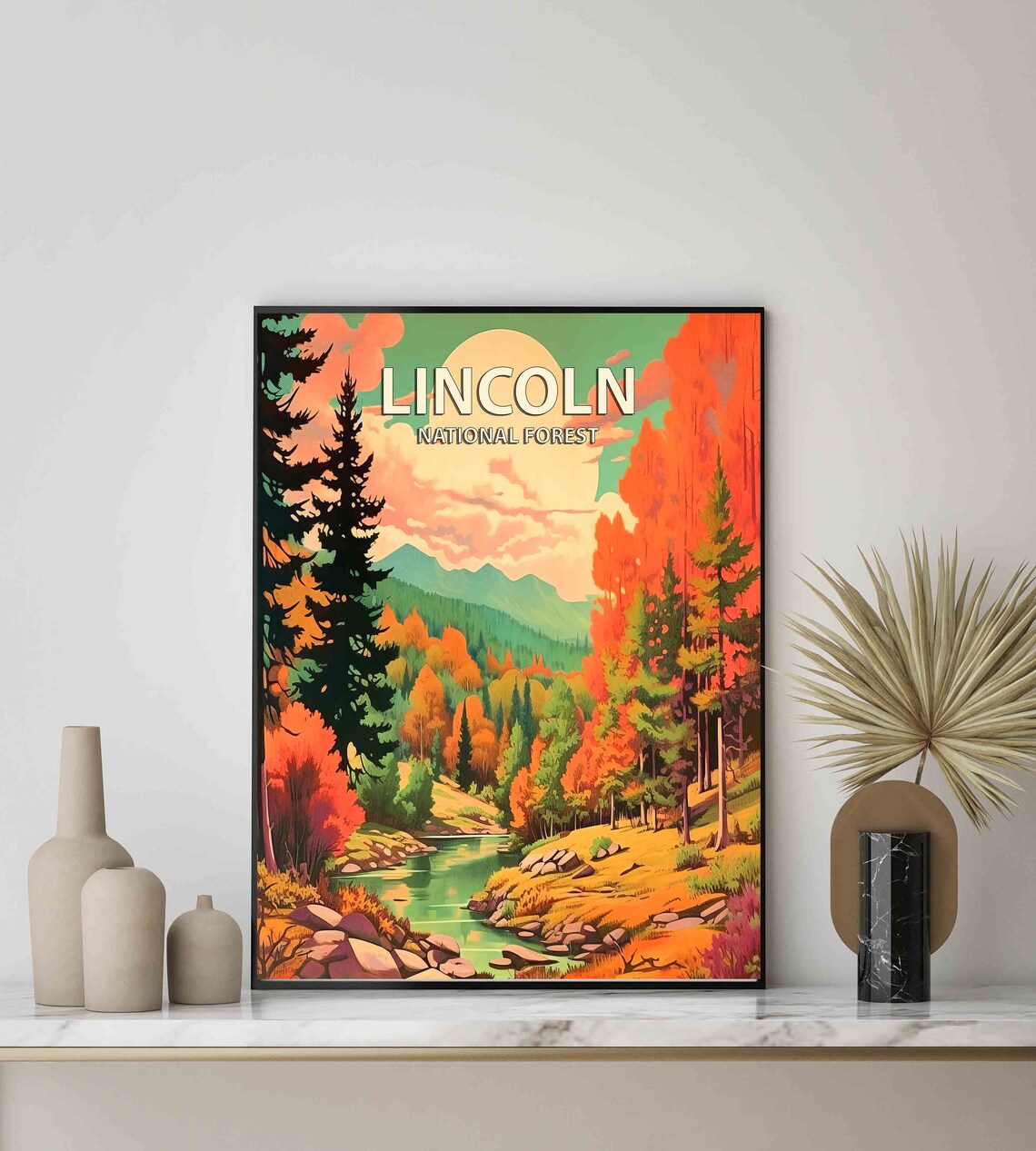 Lincoln National Forest Retro National Park Poster - Image 3