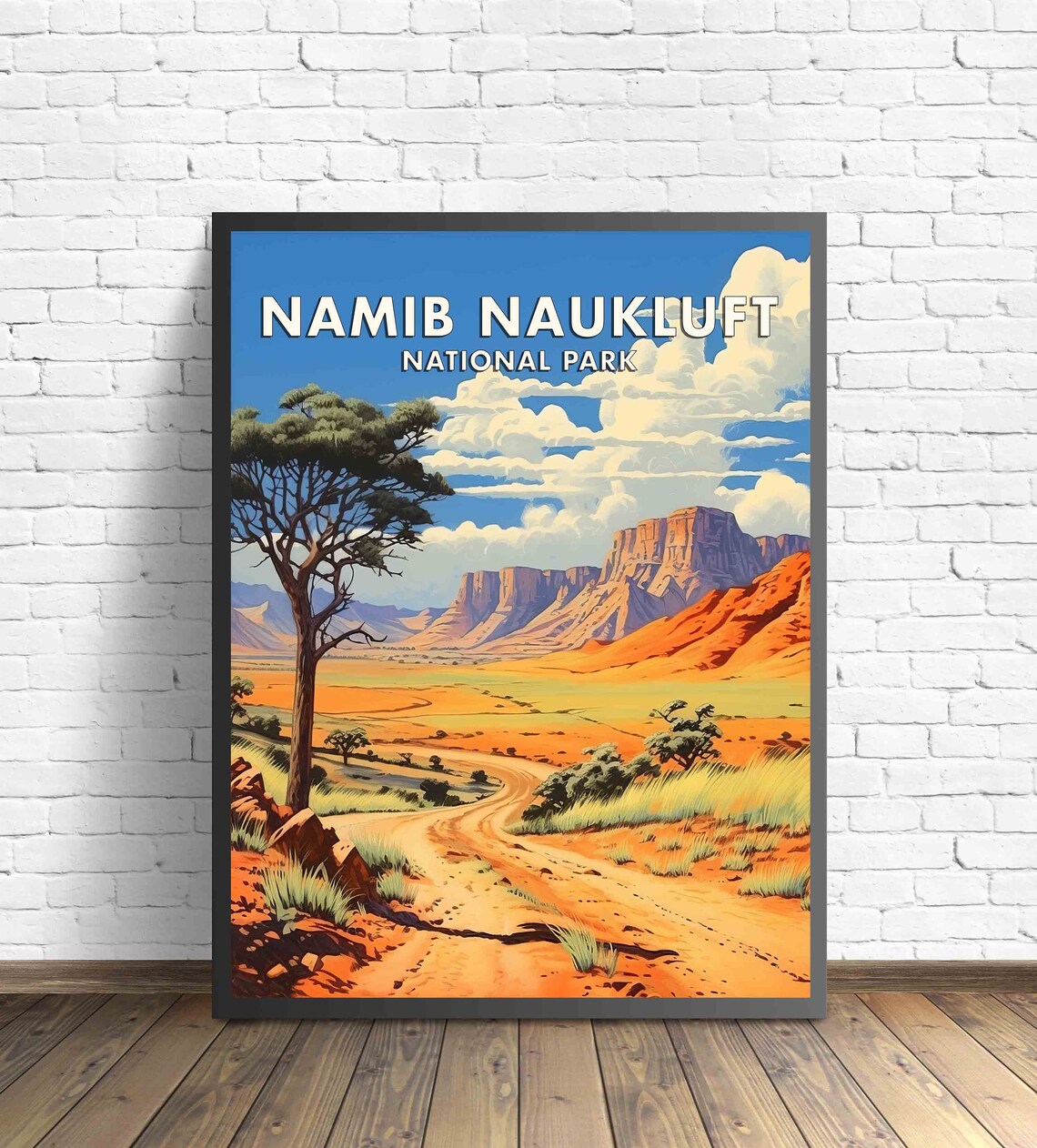 Namib Naukluft National Park Winding Red Desert Dunes Road Poster - Image 2