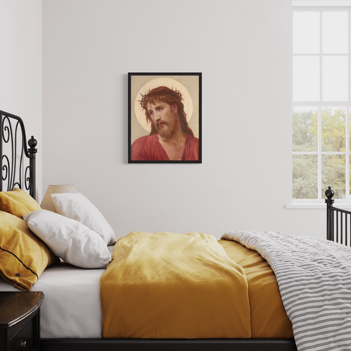 The Crown of Thorns Bouguereau Christ Portrait Religious Art Poster - Image 3