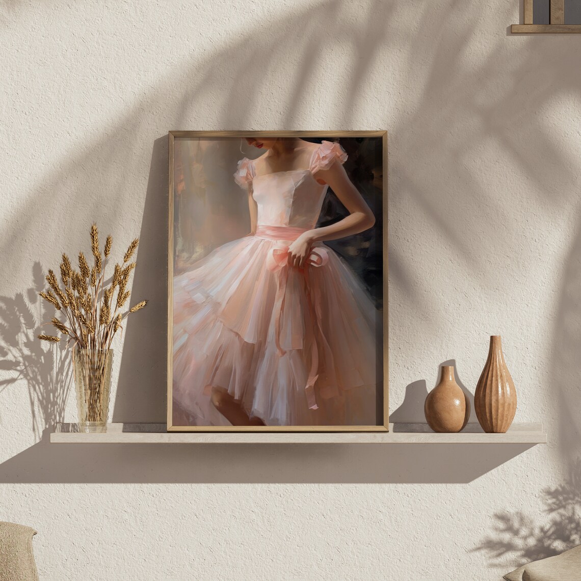 Pink Ballet Dancer Tulle Dress Ballerina Painting Wall Art Print - Image 5