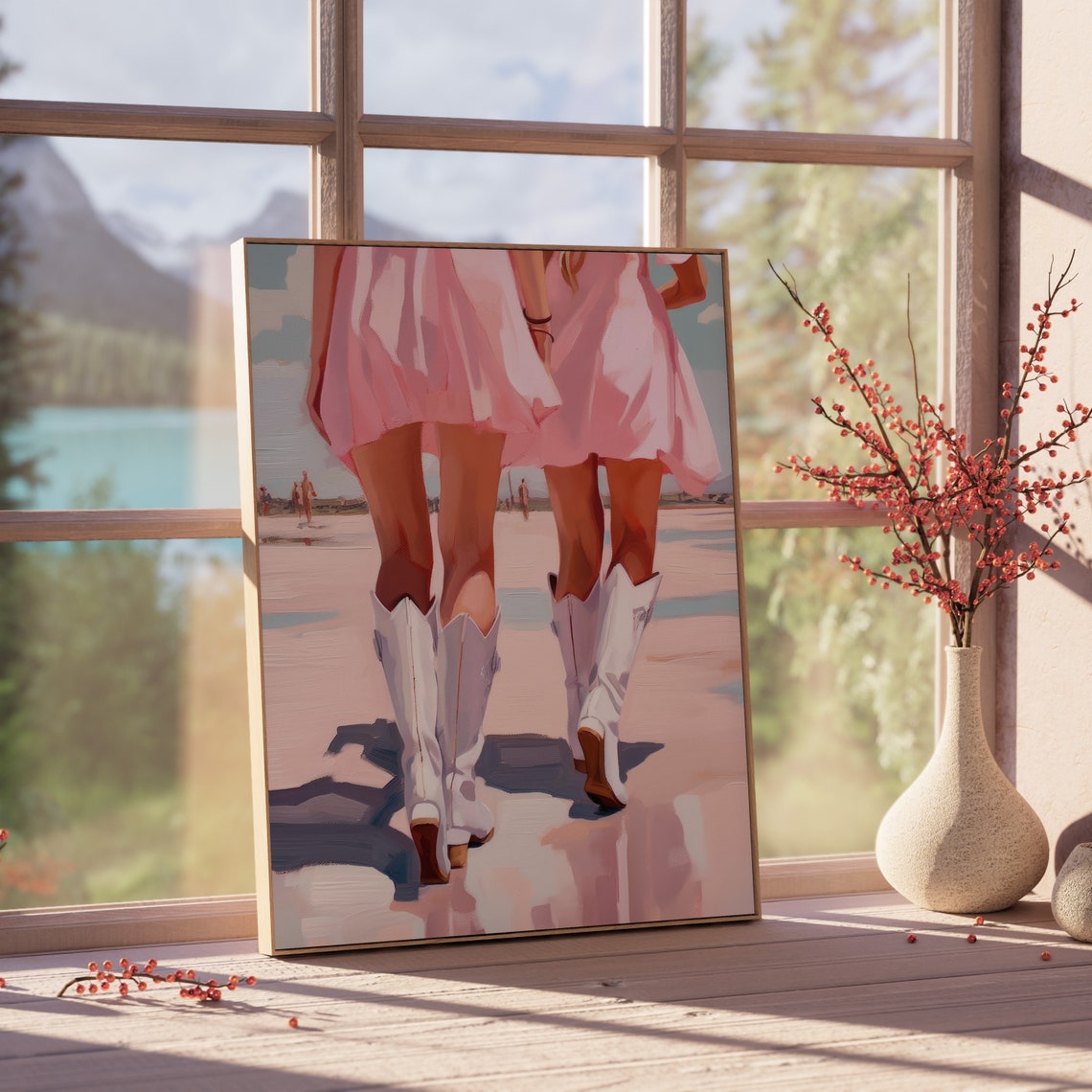 Coastal Cowgirls Girly Wall Art Print Cowgirl Boots Trendy Poster Preppy Western Room Decor Western Girls - Image 4