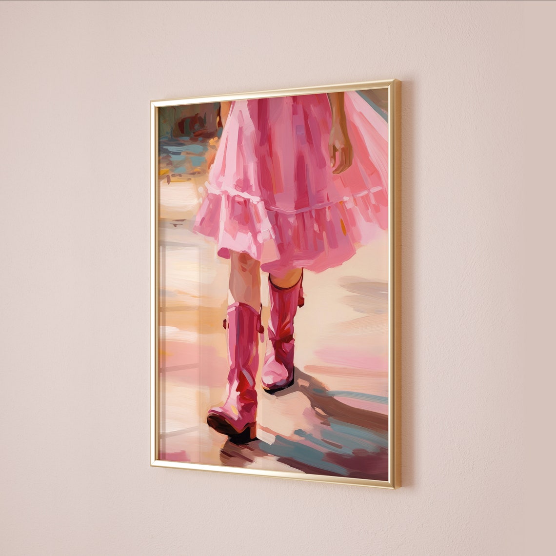 Pink Cowgirl Boots Girly Wall Art Print Coastal Cowgirl Trendy Poster Preppy Western Room Decor Pink Wall Art - Image 5