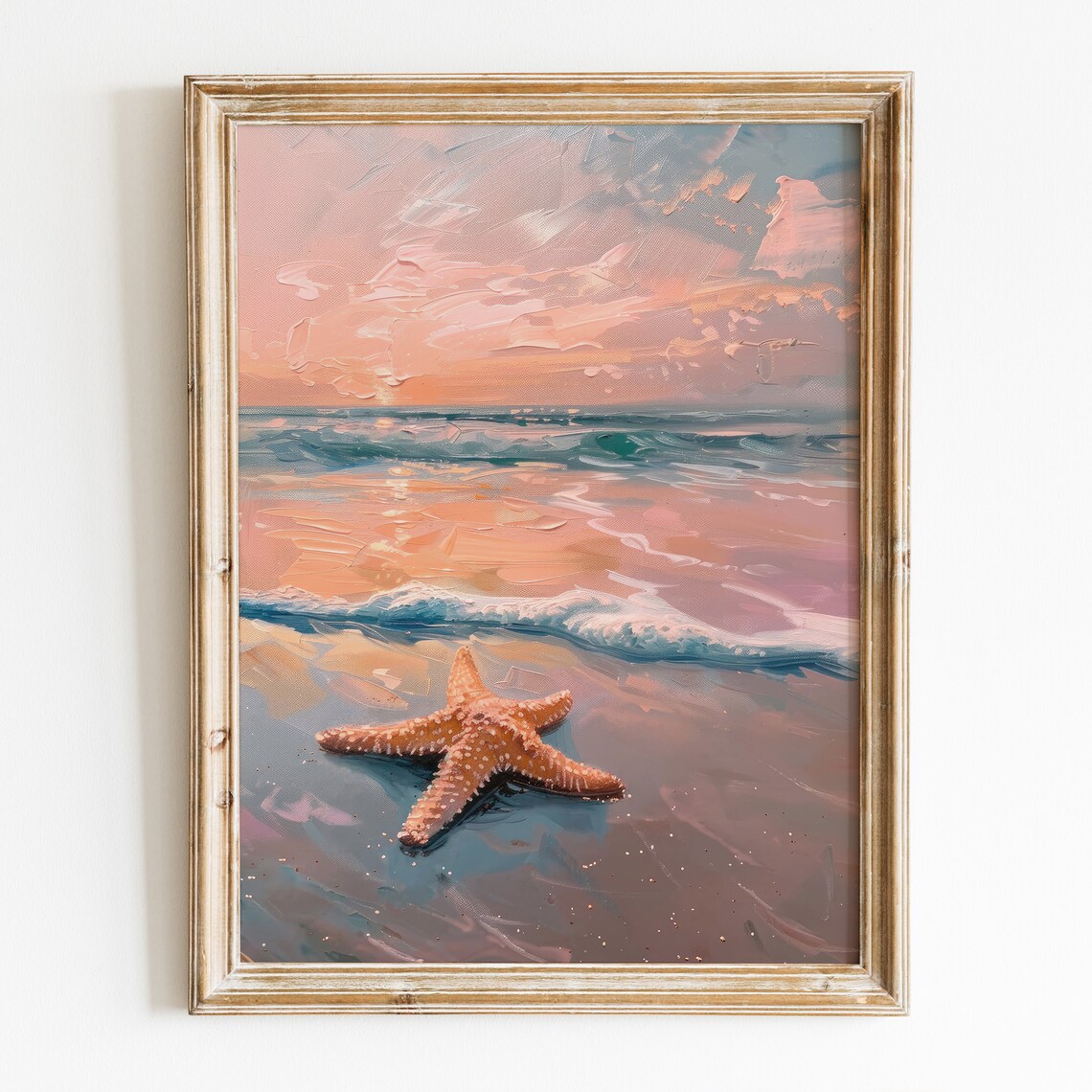 Starfish Coastal Art Print, Preppy Beachy Decor