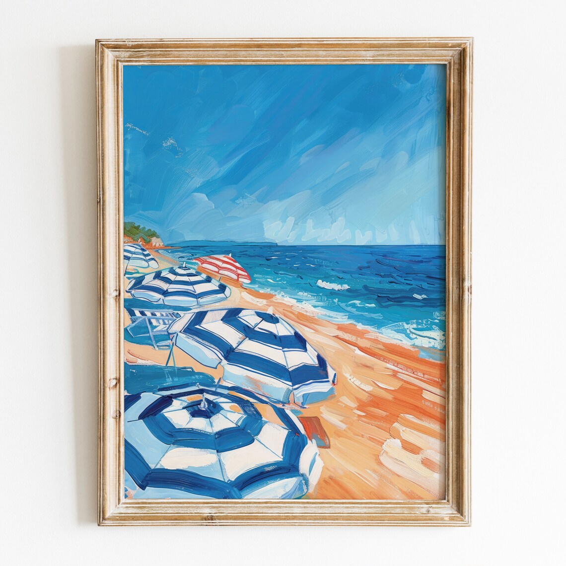 Beach Girly French Summer Poster, Preppy Room Decor
