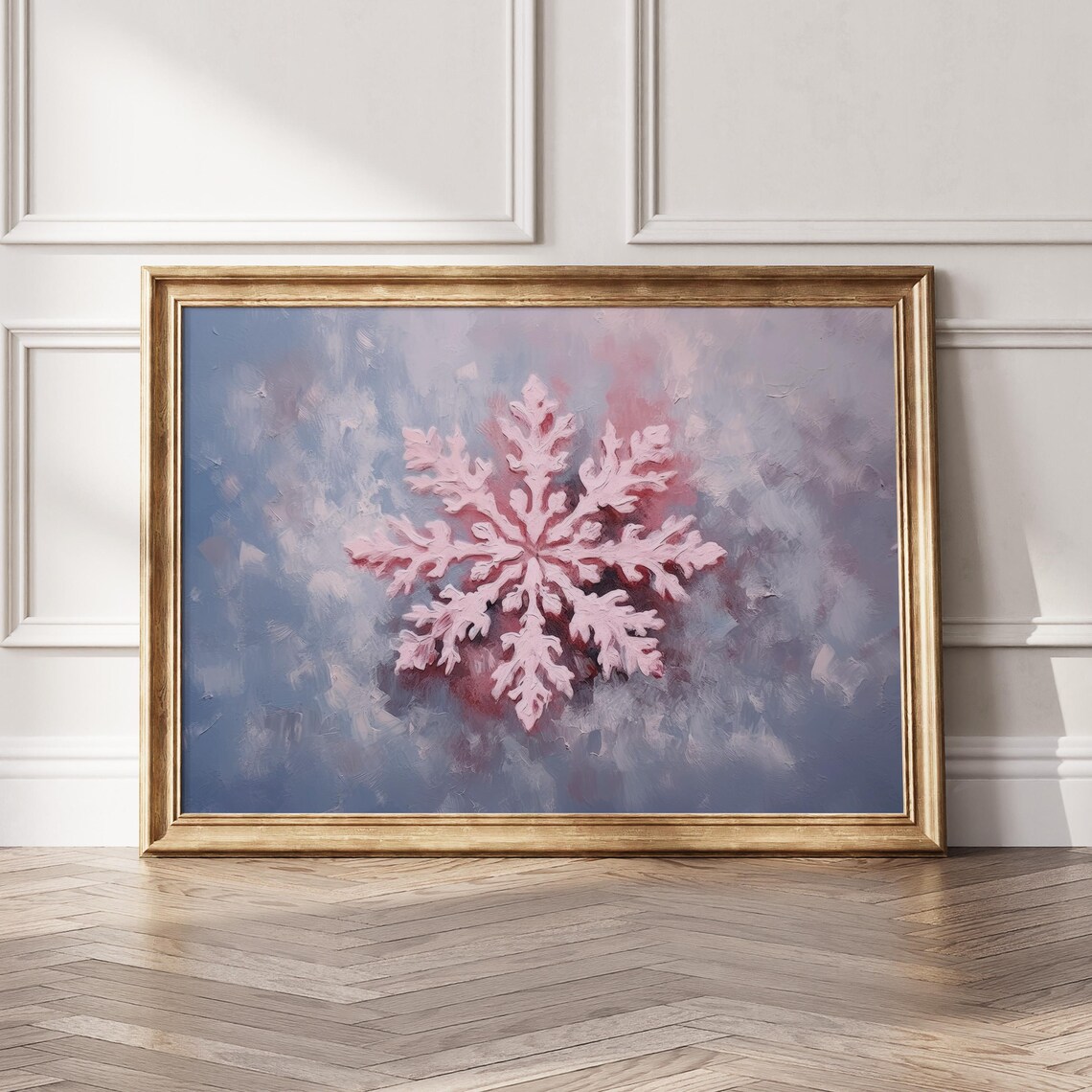 Pink Snowflake Preppy Winter Christmas Art Print - Image 6