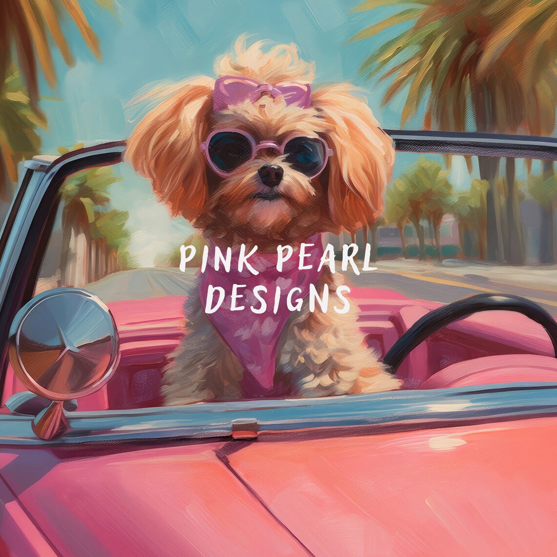 Preppy Cavapoo Retro Puppy Poster, Girly Decor - Image 6