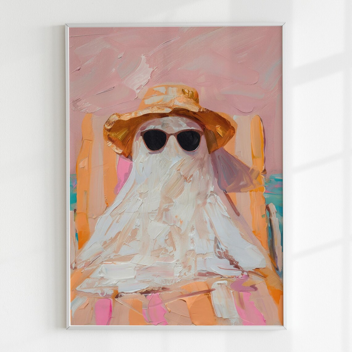 Cute Ghost With Sunglasses Halloween Poster, Coastal Preppy - Image 5