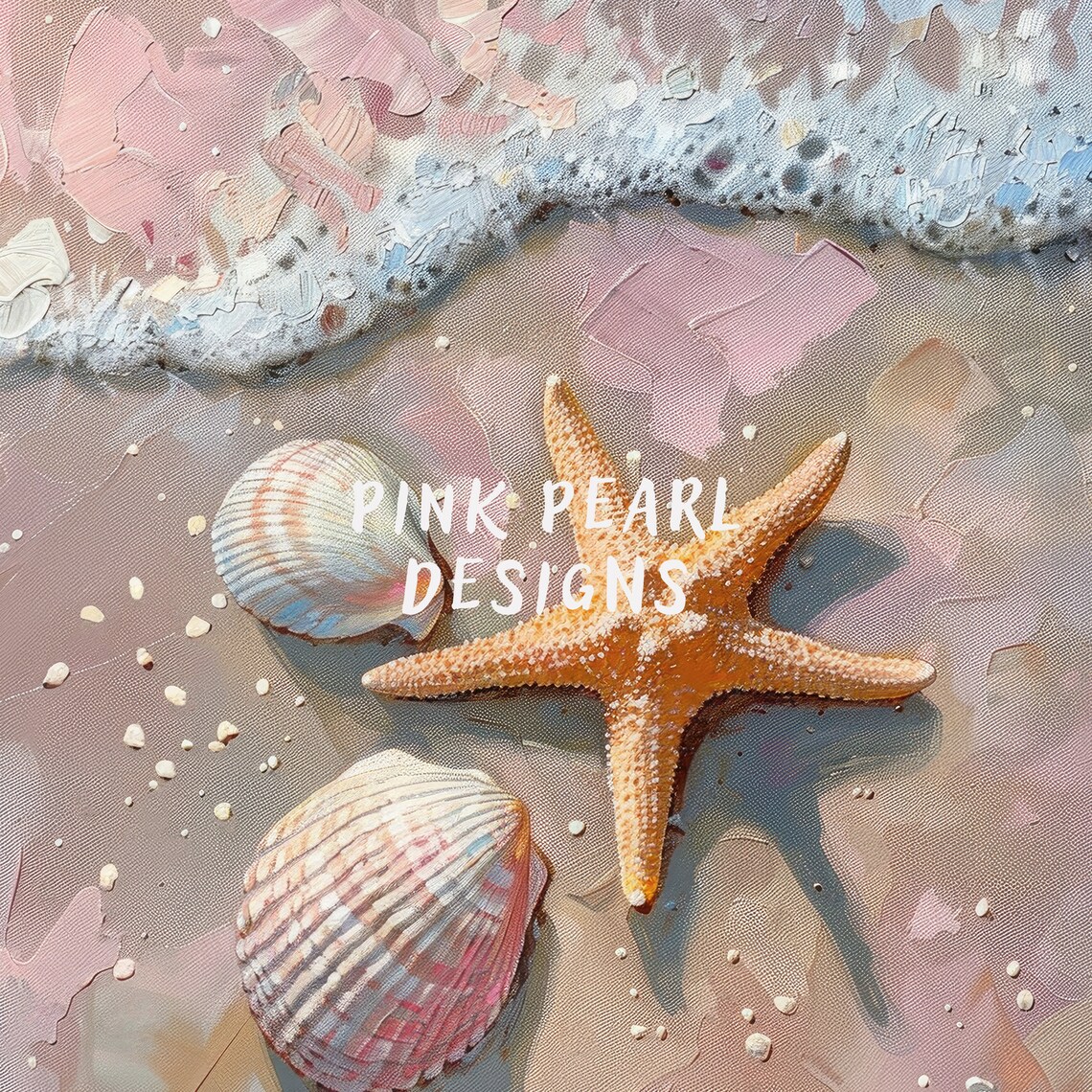 Seashells And Starfish Coastal Art Print - Image 6