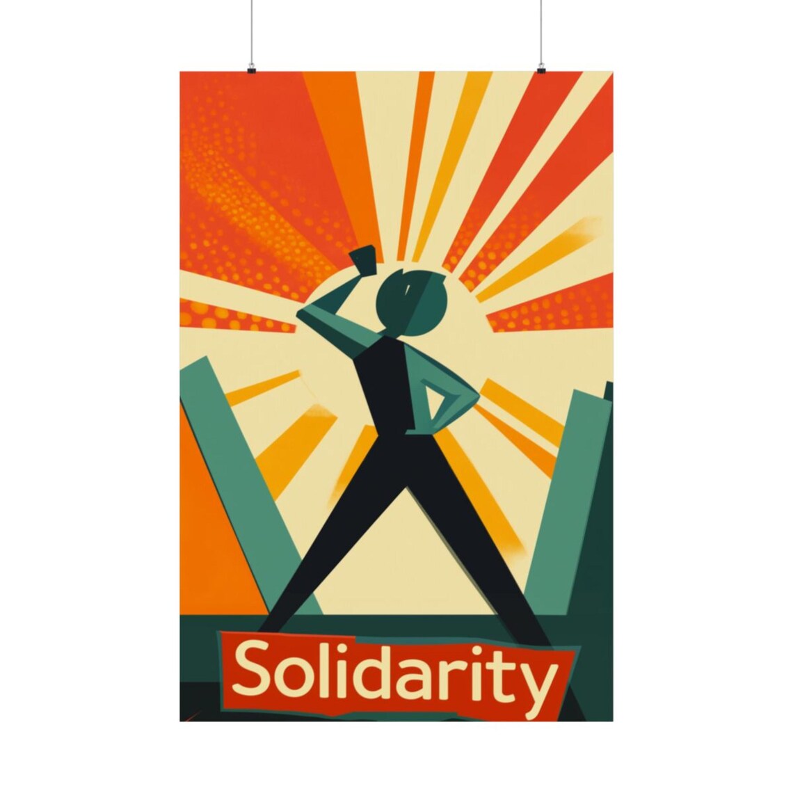 Solidarity Raised Fist Retro Labor Union Workers Rights Art Poster