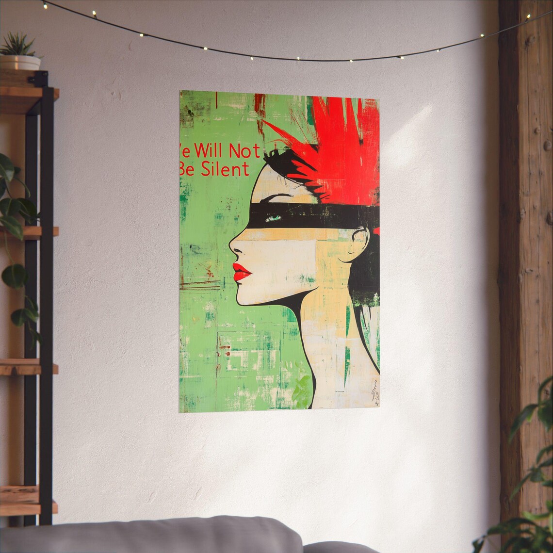 We Will Not Be Silent Pop Art Woman Censored Eyes Protest Poster Art - Image 3