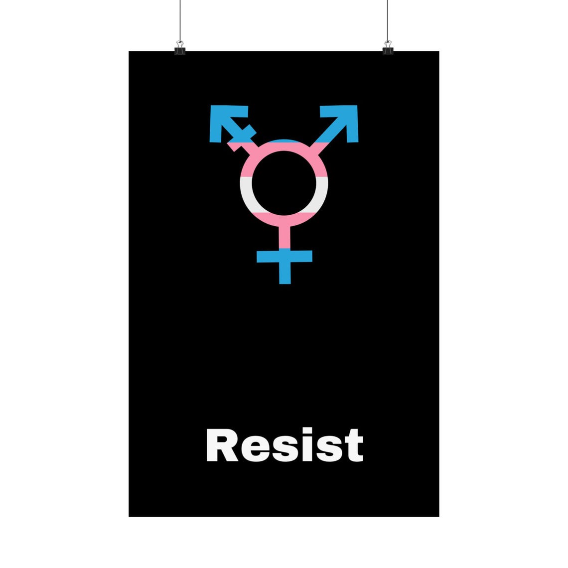 Resist Transgender Pride LGBTQ Symbol Bold Black Protest Poster