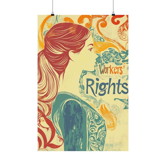 Workers Rights Poster Wall Art Bold Statement Poster Supporting Organized Labor And Union Rights For Home Office Or Dorm Decor