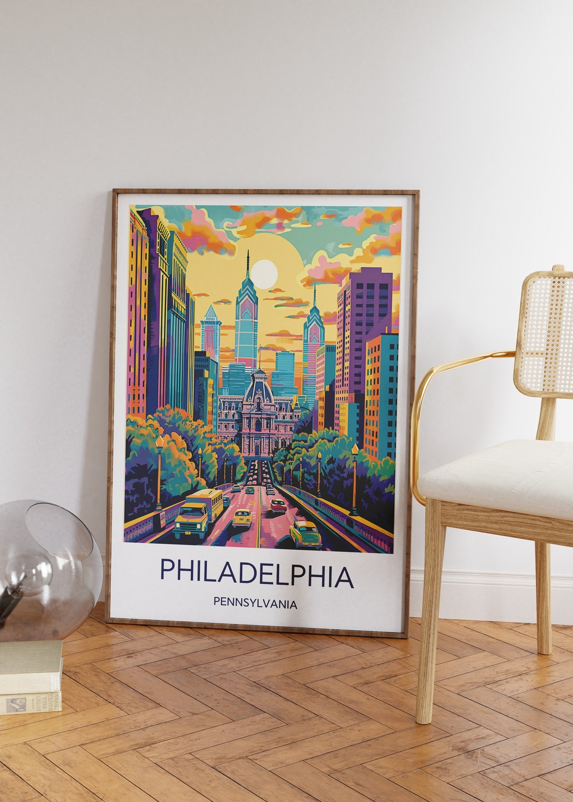 Philadelphia Travel Poster Philadelphia Wall Art Philadelphia Print Philadelphia Travel Gift City Art Usa Wall Art Travel Home Decor - Image 3