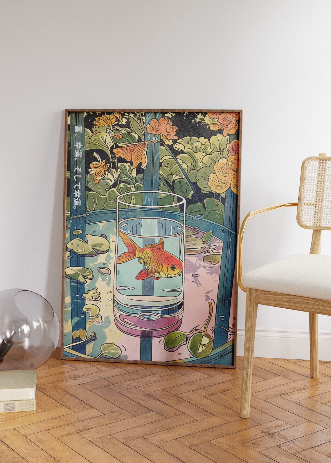Vintage Japanese Goldfish, Art Deco Poster Print - Image 3