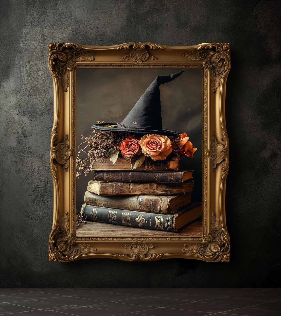 A Stack Of Old Books, Vintage Halloween Art - Image 4