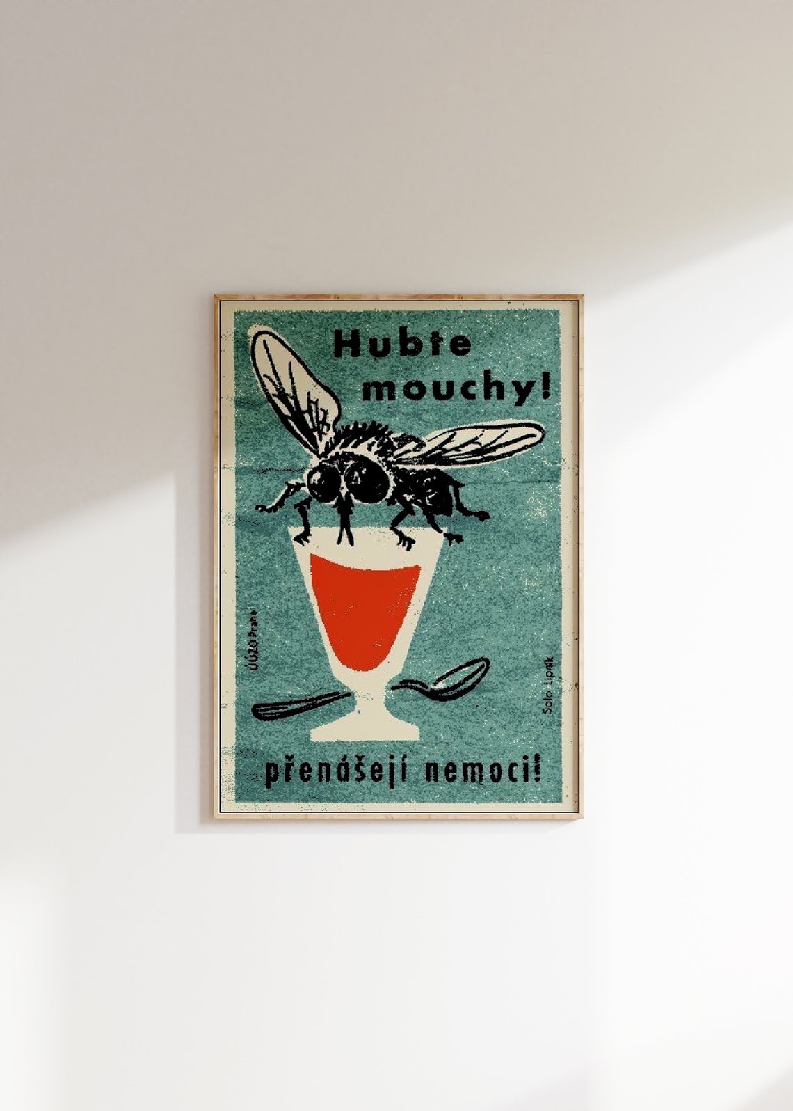 Fly Matchbox Print Vintage Fly Print Fly Wall Art Czech Matchbox Label Matchbox Print Rustic Fly Wall Decor Fly Wall Art Insects Art - Image 2