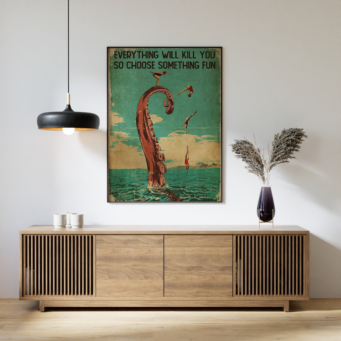 Funny Diving Quote Poster, Art Deco Vintage Print - Image 4
