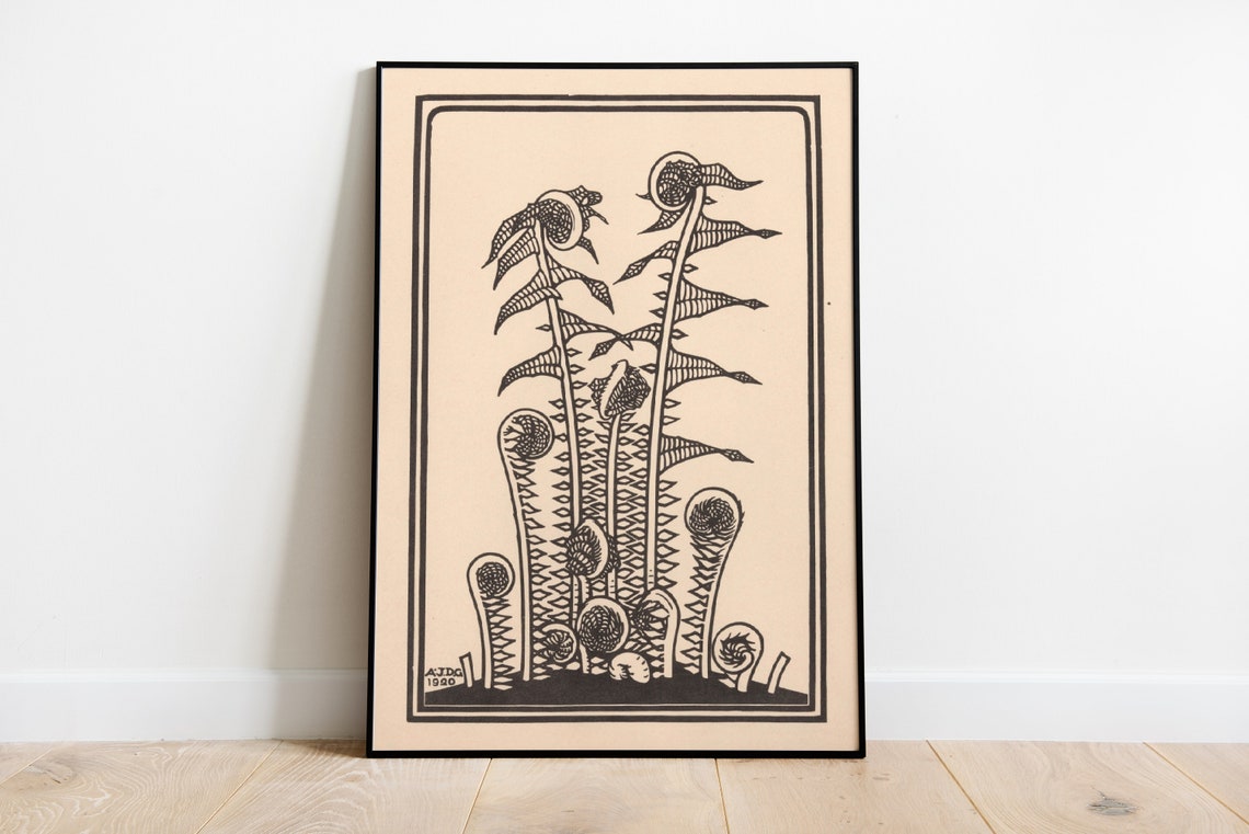 Japanese Flower Vintage Art Deco Poster Print - Image 3