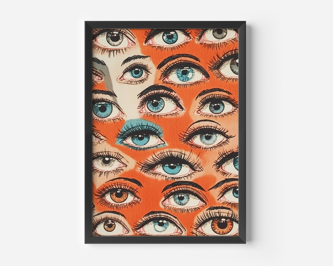 Retro Eyes Vintage Poster, Woman Room Art Print - Image 3
