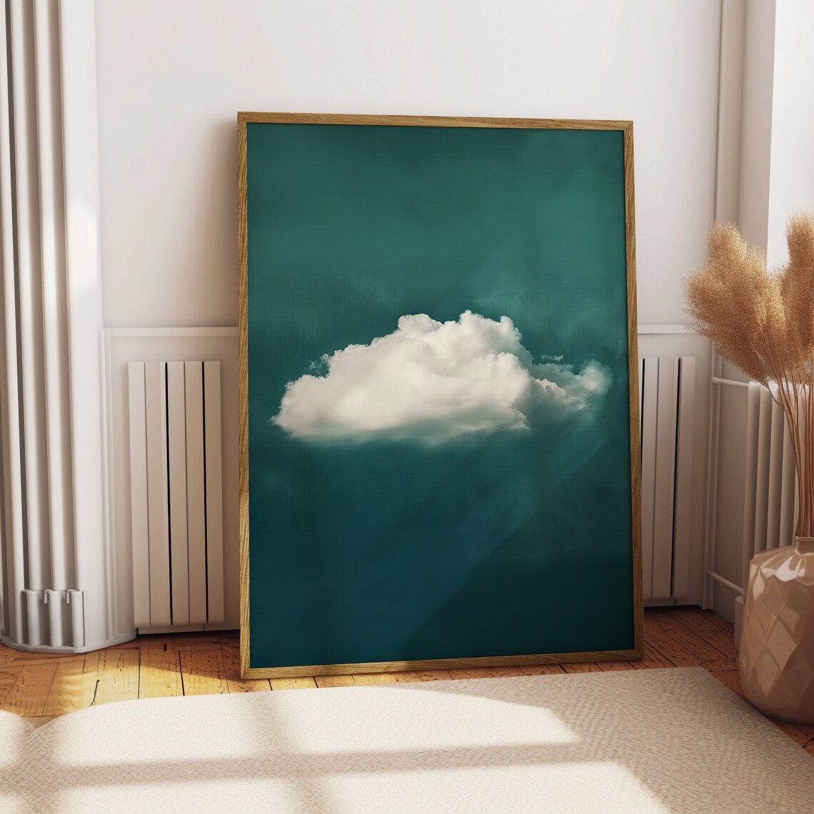 Emerald Green Cloud Prints, Surreal Abstract Art - Image 2