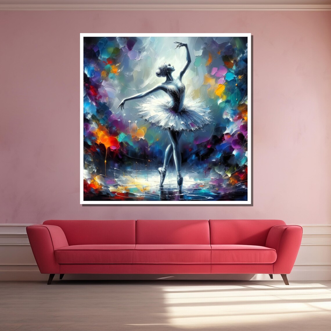 Colorful Abstract Ballerina in Motion Dance Poster for Girls Room - Image 3