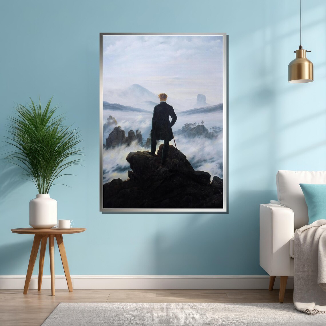 Caspar David Friedrich Wanderer Above the Sea of Fog Art Poster - Image 4