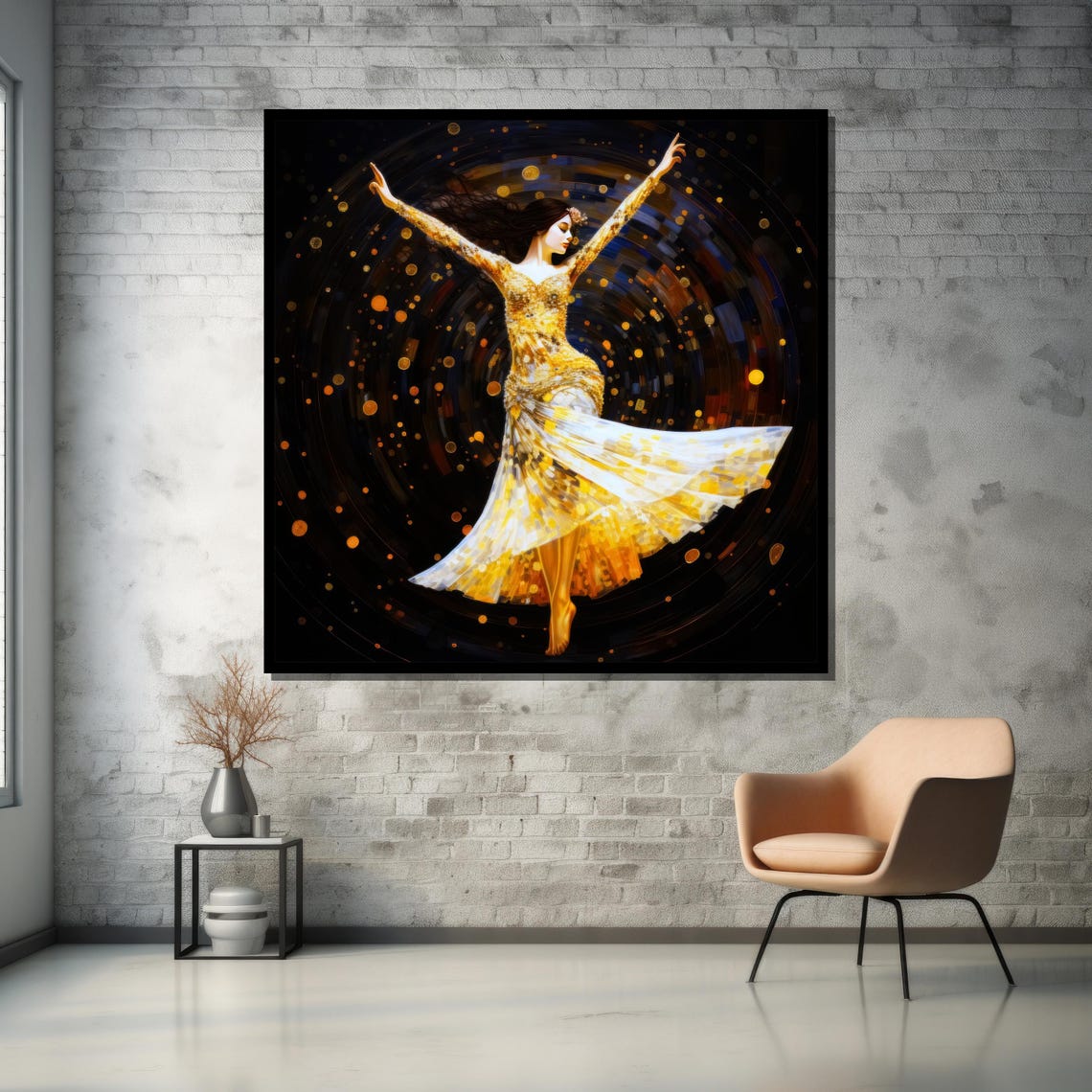 Elegant Gold Dancer Art Modern Abstract Wall Decor For Living Room Or Office - Image 5
