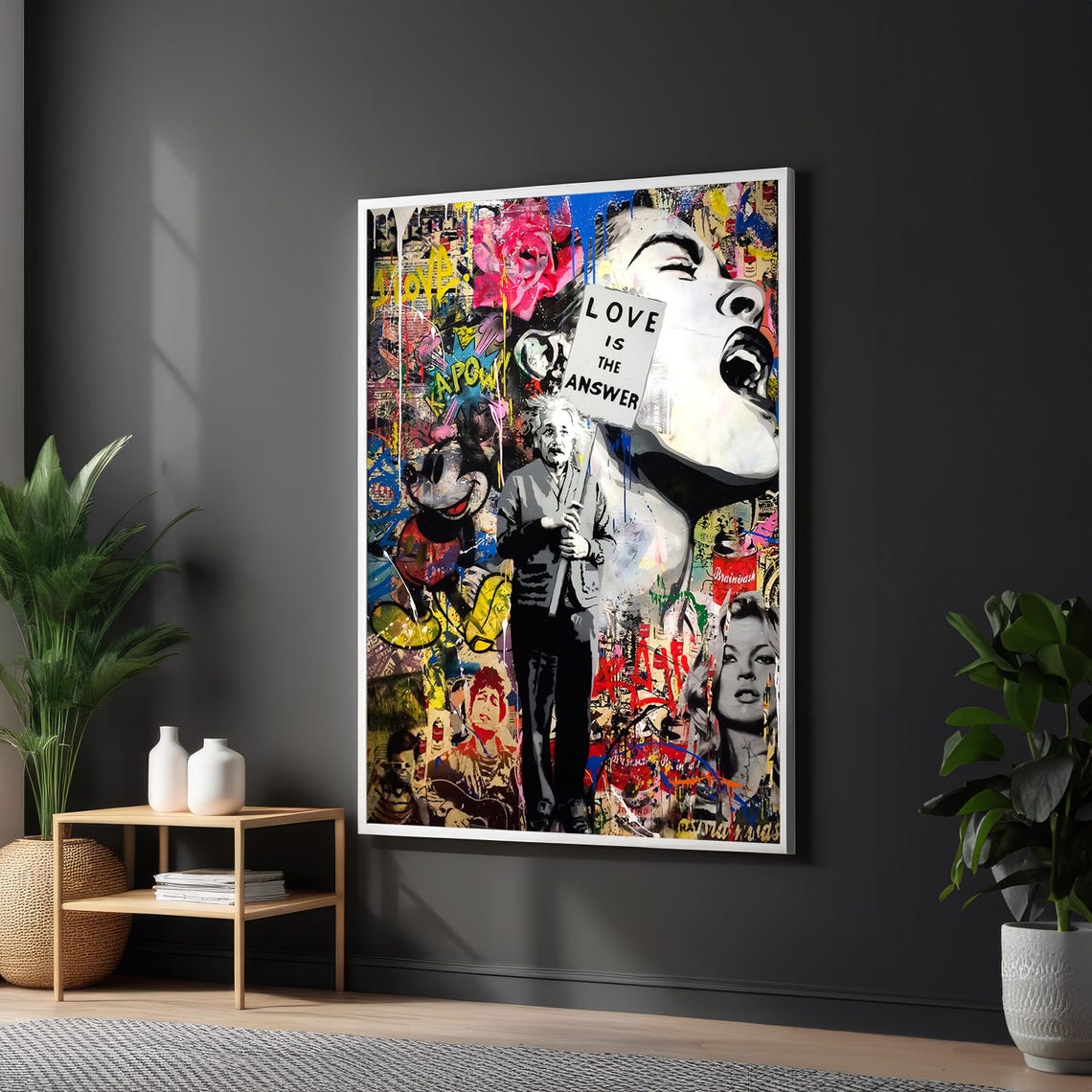 Love Is the Answer Graffiti Collage Pop Art Statement Poster
