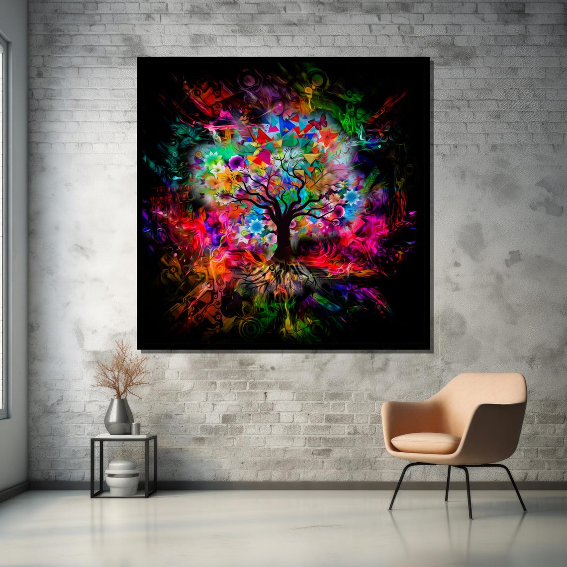 Colorful Tree Of Life Art Abstract Nature Wall Decor Vibrant Living Room Statement Piece - Image 5