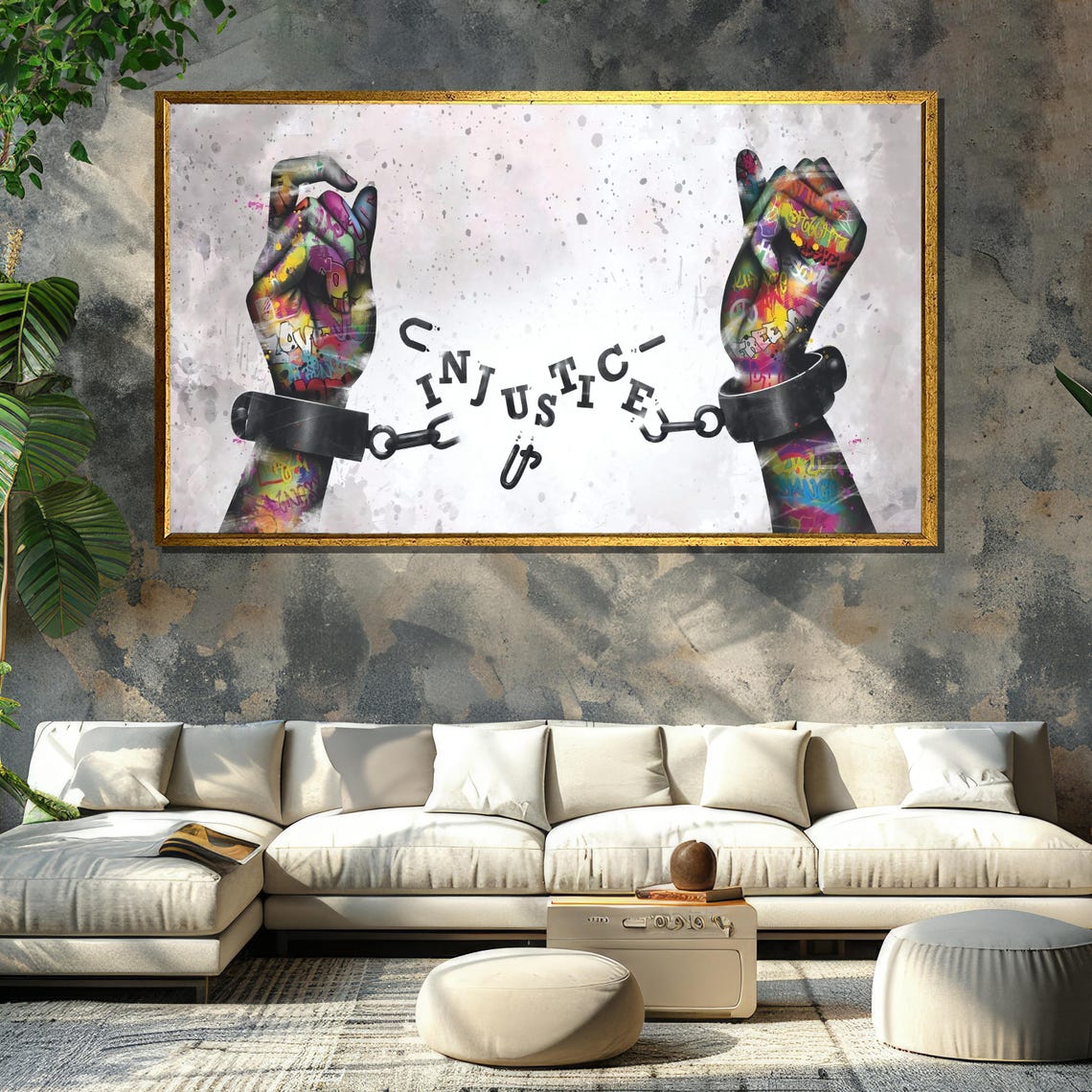 Breaking Chains Injustice Graffiti Hands Bold Protest Art Poster - Image 6