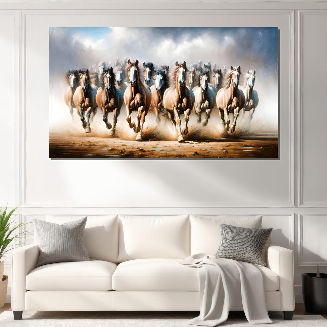 Galloping Horse Herd Running Through Dust Dramatic Western Art Poster - Image 2