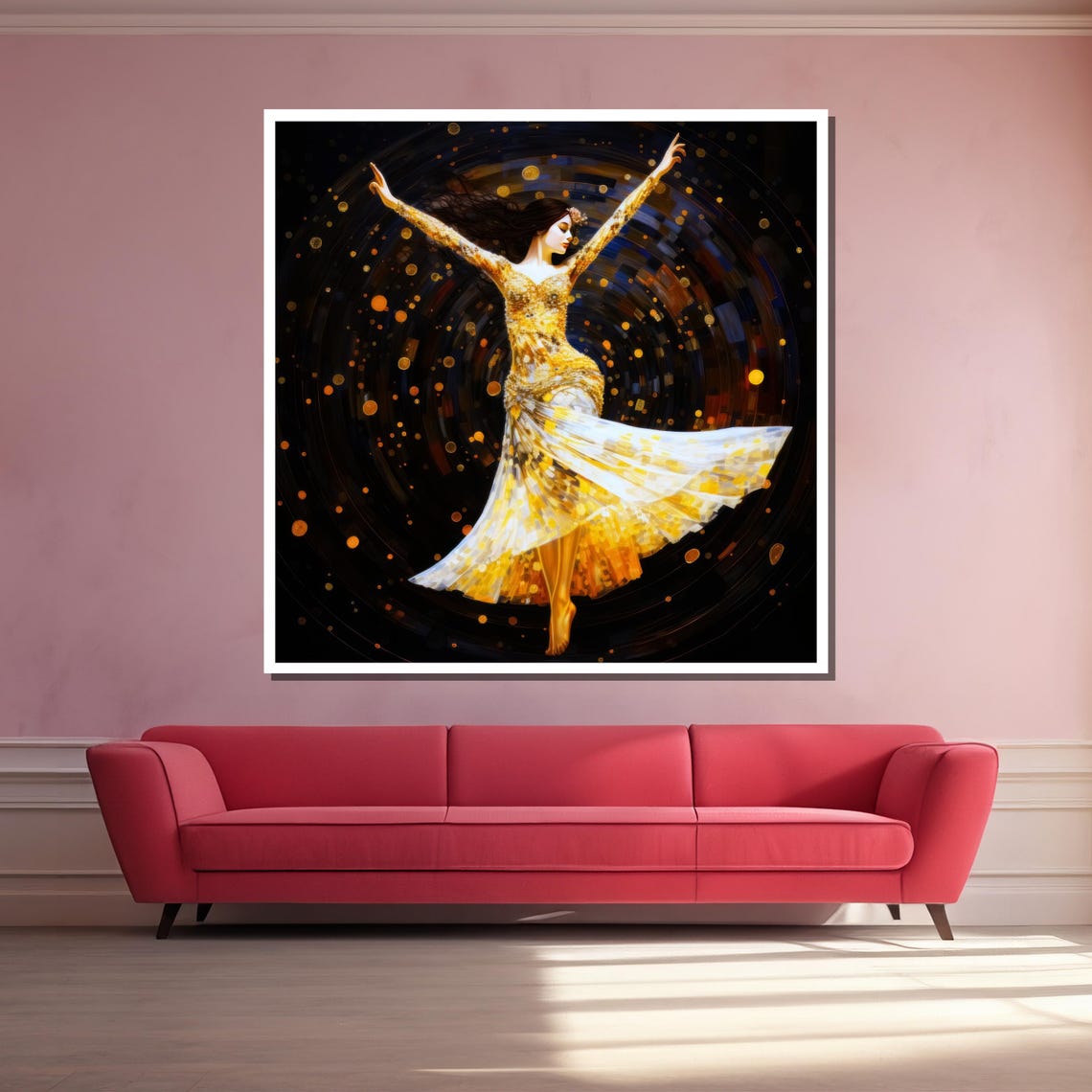 Elegant Gold Dancer Art Modern Abstract Wall Decor For Living Room Or Office - Image 3