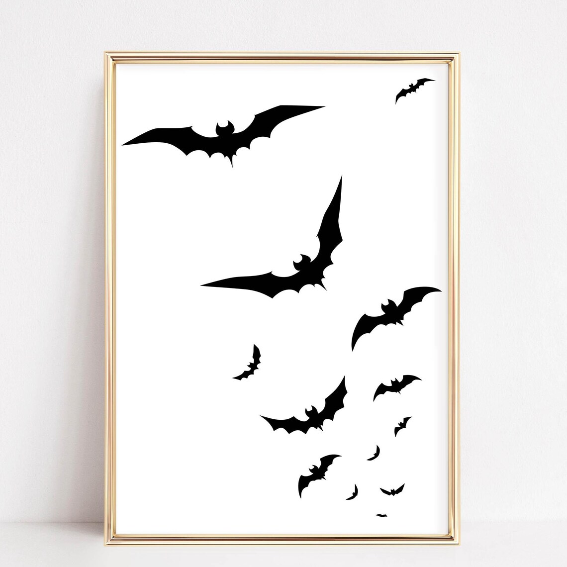 Spooky Bats Halloween Minimalist Art Print