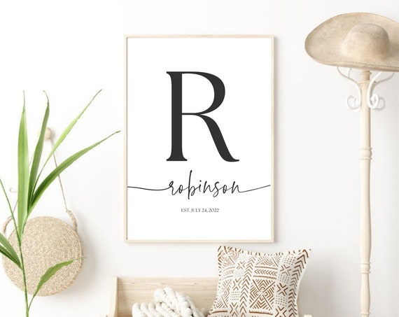Family Sign Personalized Name Sign Family Room Wall Decor Last Name Wall Art Custom Name Print Housewarming Gift