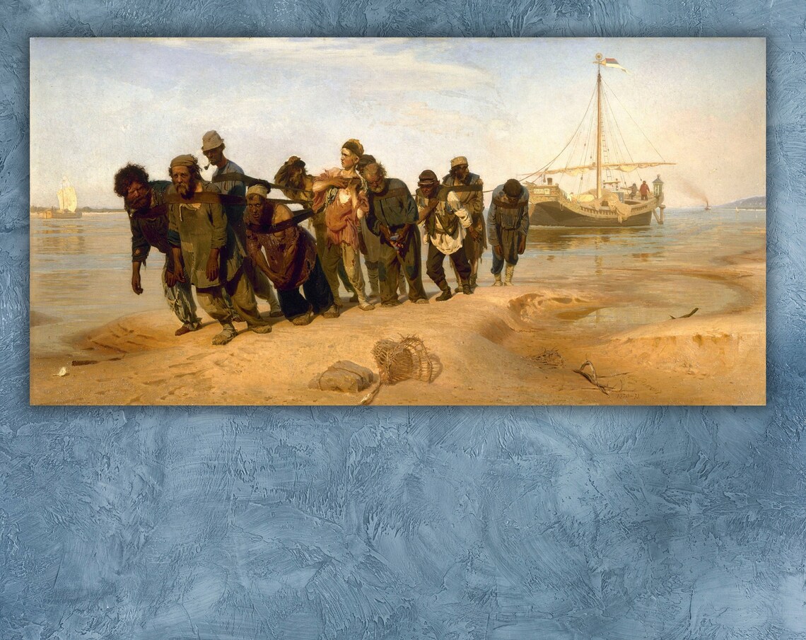 Ilya Repin Barge Haulers on the Volga Russian Realism Art Poster