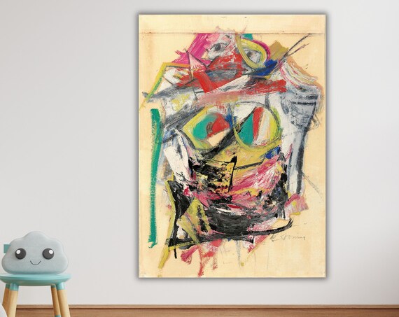 De Kooning Abstract Expressionist Colorful Gesture Art Poster