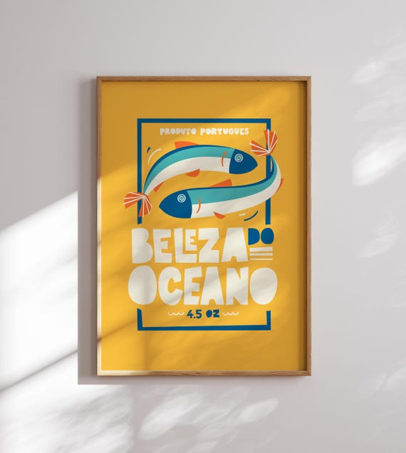Beleza Do Oceano Vintage Sardine Poster Print