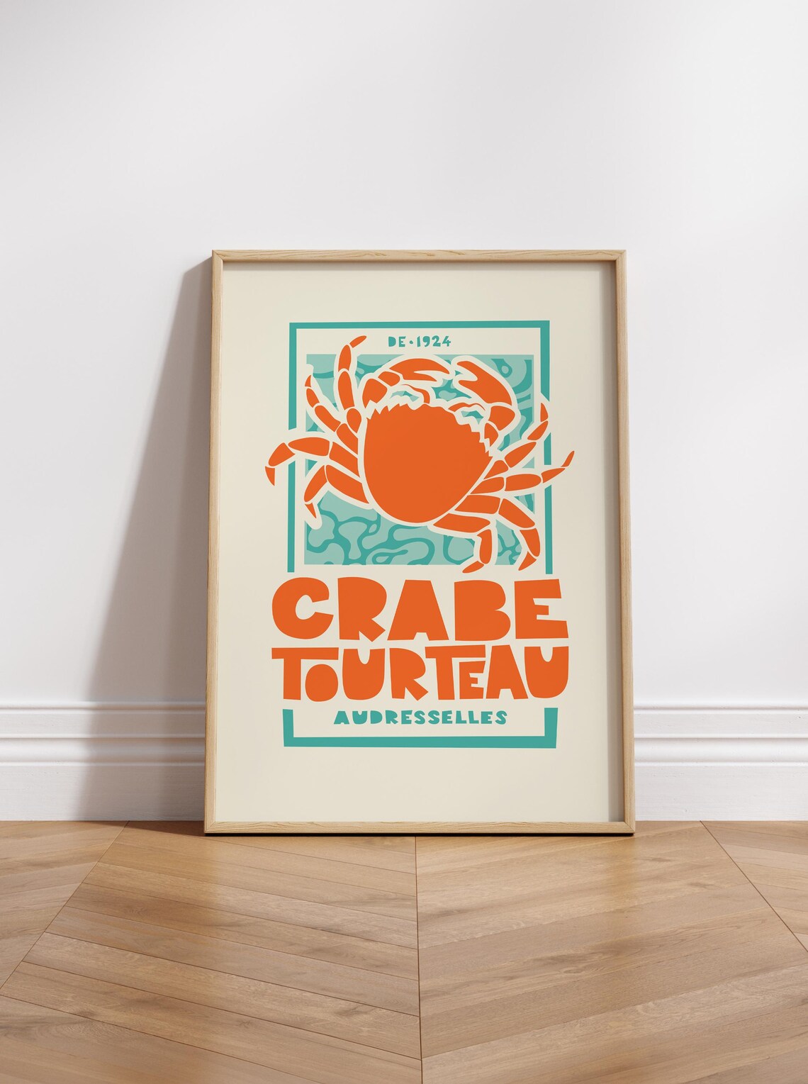 French Crab Audresselles Tourteau Mid-Century Poster Print