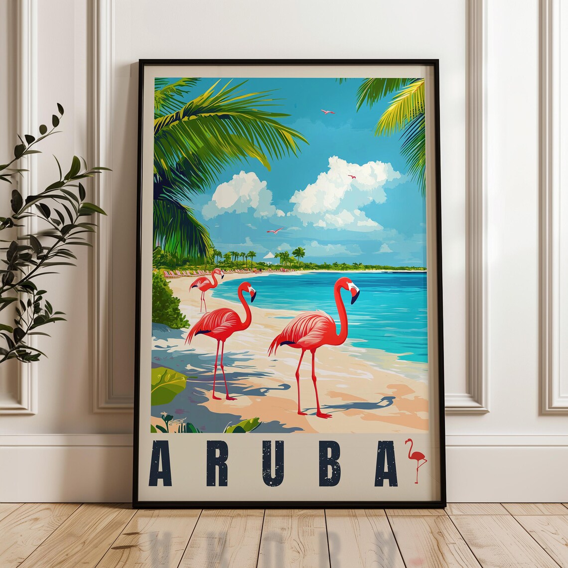 Aruba Travel Poster, Caribbean Island Travel Print