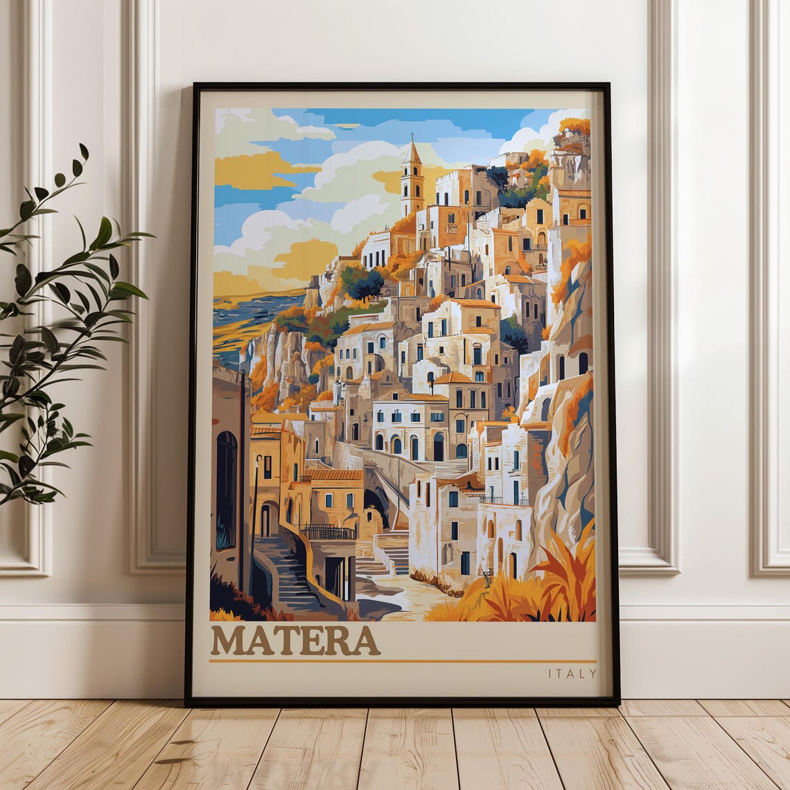 Matera Italy Sassi Cave Dwellings Ancient Stone Ravine Town Poster